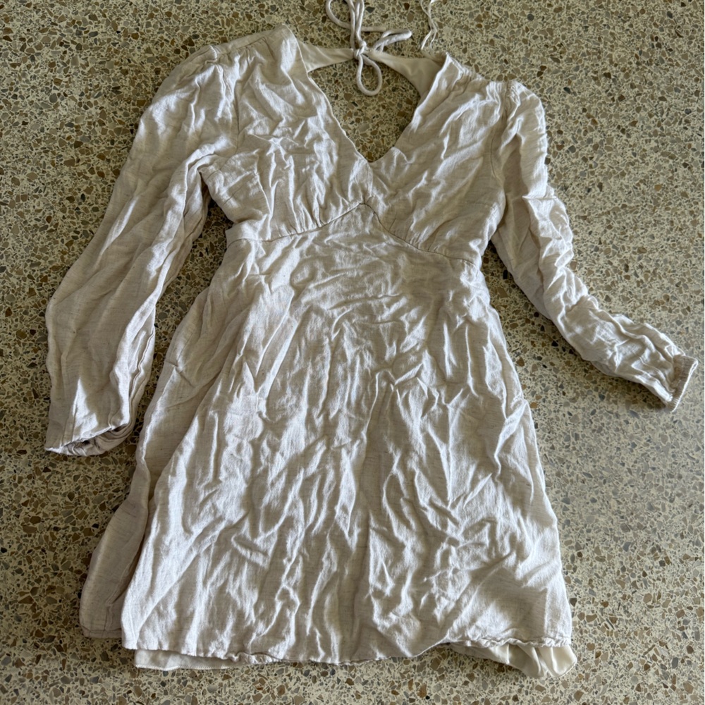 Sincerely Jules Cream Textured mini dress